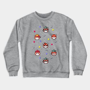 Red Panda - Retro 90s Pattern Crewneck Sweatshirt